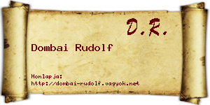 Dombai Rudolf névjegykártya
